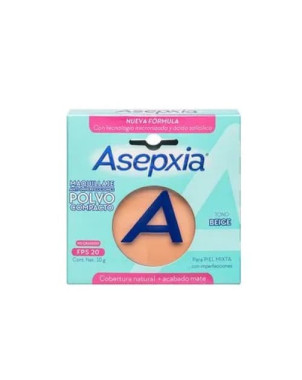 Asepxia Maquillaje Polvo Compacto Beige 10 Gr