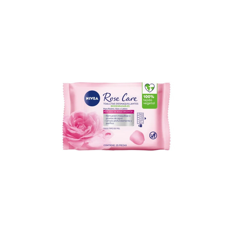 Nivea Toallitas Desmaquillantes Micelar Rose Care 25 Un