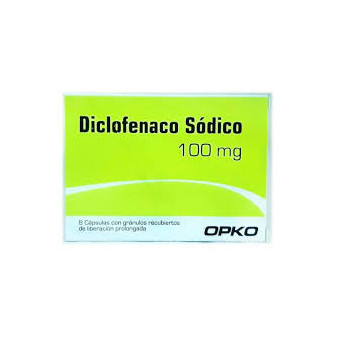 Diclofenaco Sódico 100 mg x 8 cap