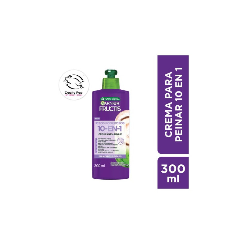 Fructis Crema Para Peinar Rizos Poderosos 10 En 1 300 Ml