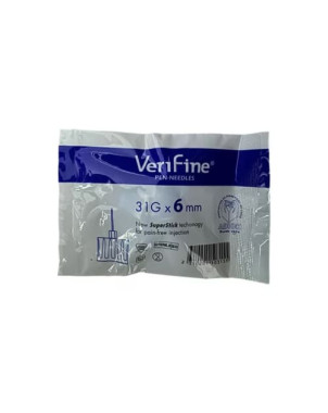 Agujas Para Lapiz Verifine 31G 6 mm 1 Bolsa Con 5 Unidades   VENCE 09/2026