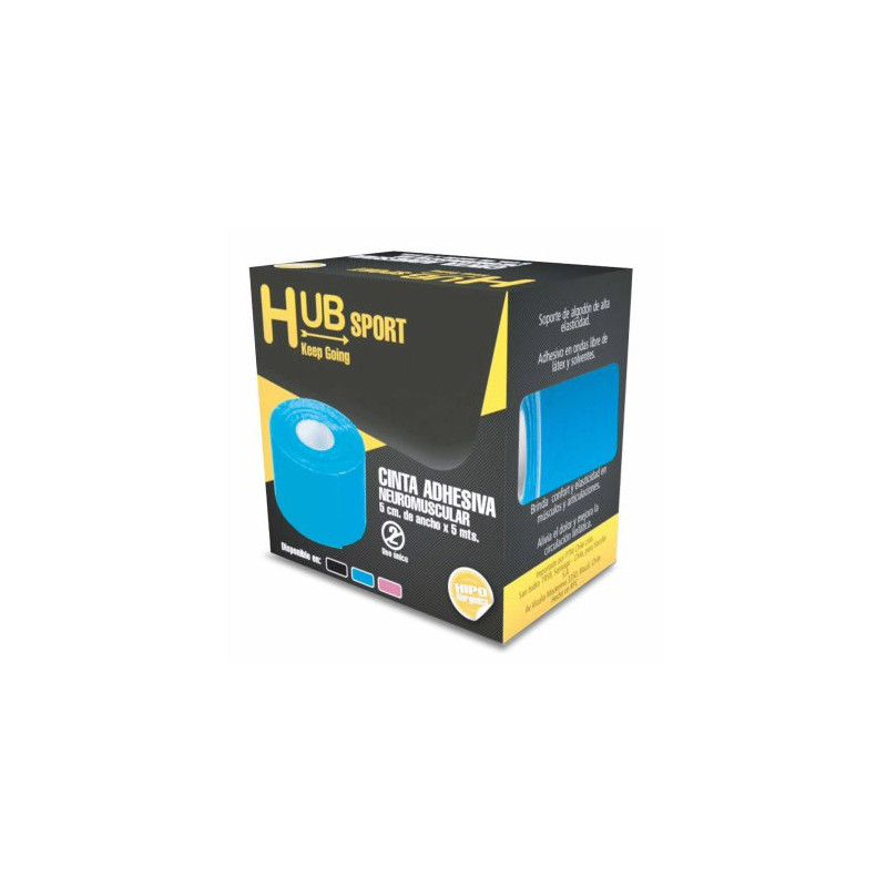 Hub Sport Cinta Adhesiva Neuromuscular 5 cm x 5 m.  Azul