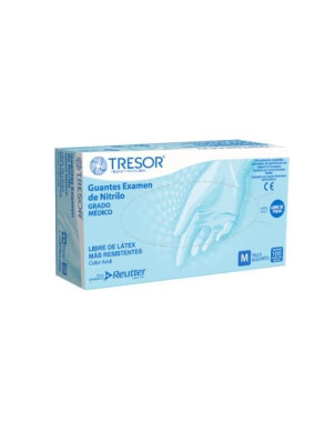Guante de Nitrilo S/P Azul Talla M 100 Unidades Tresor