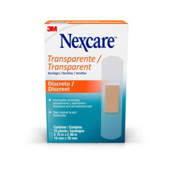 Nexcare Banditas Transparentes/Discreto X 10 Unidades