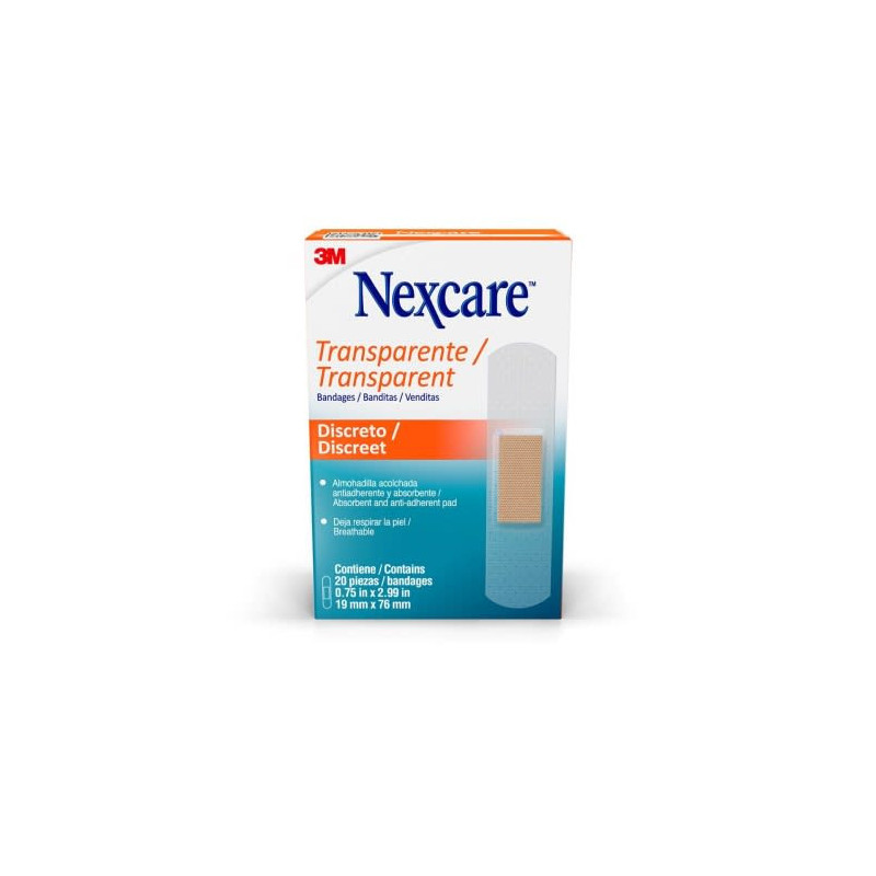 Nexcare Banditas Transparentes/Discreto X 10 Unidades