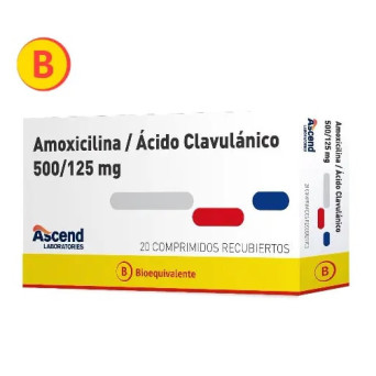 Amoxicilina + Acido Clavulanico 500/125 x 20 Comp Lab Ascend