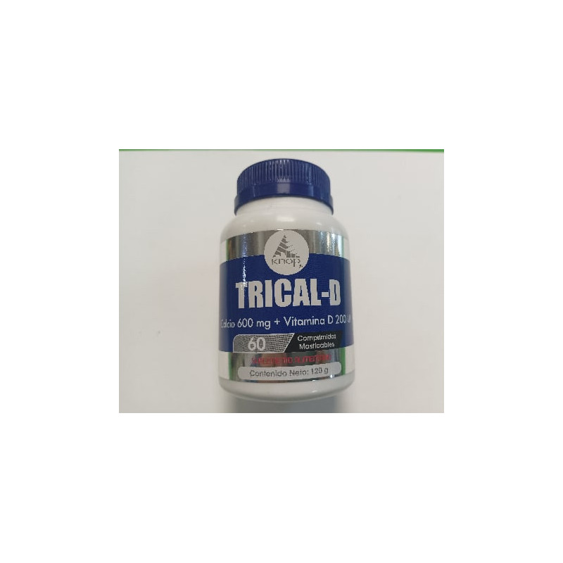 Trical D 60 Capsulas Calcio 600/Vit D 200 Knop