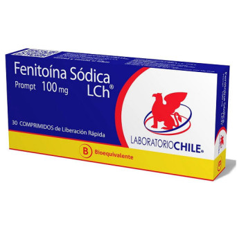 Fenitoina Sodica 100 mg 30 Comprimidos LR Lab Chile