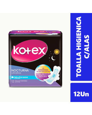 Kotex Toalla Higiénica Nocturna Ultrafina 12 Unidades