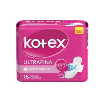 Kotex Toalla Higienica Ultrafina Extra Suave 16 Unidades