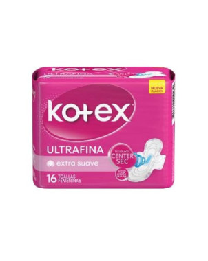 Kotex Toalla Higienica Ultrafina Extra Suave 16 Unidades