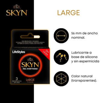 LifeStyles Preservativo Skyn Large 3 Und Sin Latex