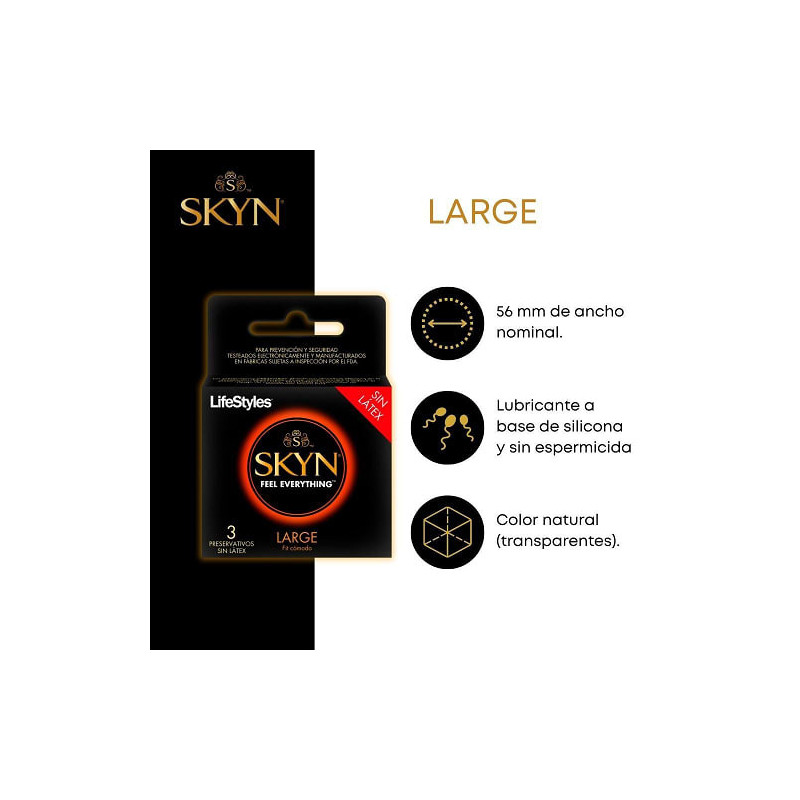 LifeStyles Preservativo Skyn Large 3 Und Sin Latex
