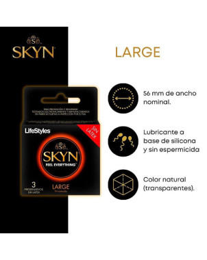 LifeStyles Preservativo Skyn Large 3 Und Sin Latex
