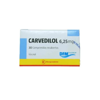 Carvedilol 6.25 Mg 20 Comp. Recubiertos DFM Pharma
