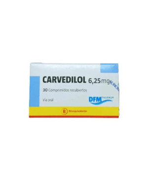 Carvedilol 6.25 Mg 20 Comp. Recubiertos DFM Pharma