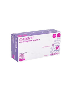 Guante De Vinilo Talla M Transparente S/Polvo 100 Unidades Tresor