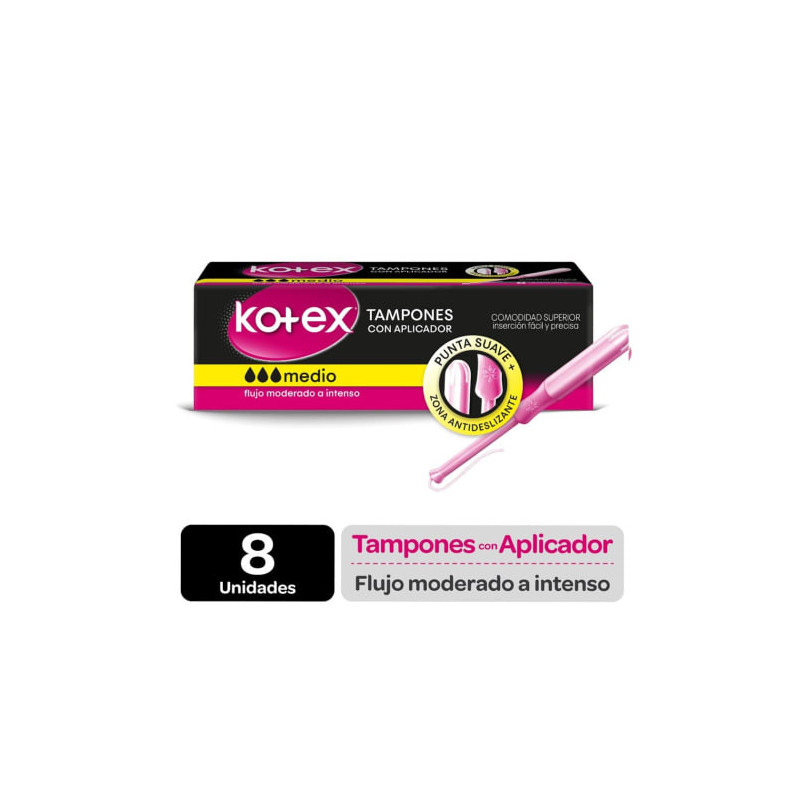 Kotex Tampones Medio 8 Un.