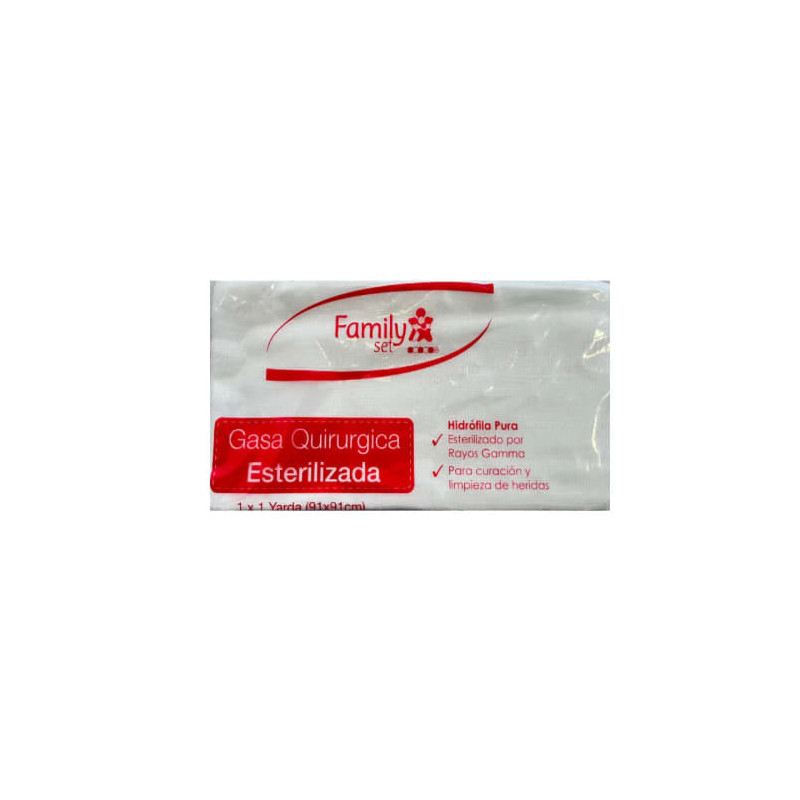 Family Set Gasa Quirurgica Esterilizada 1 x 1 Yarda ( 91 x 91  cm )