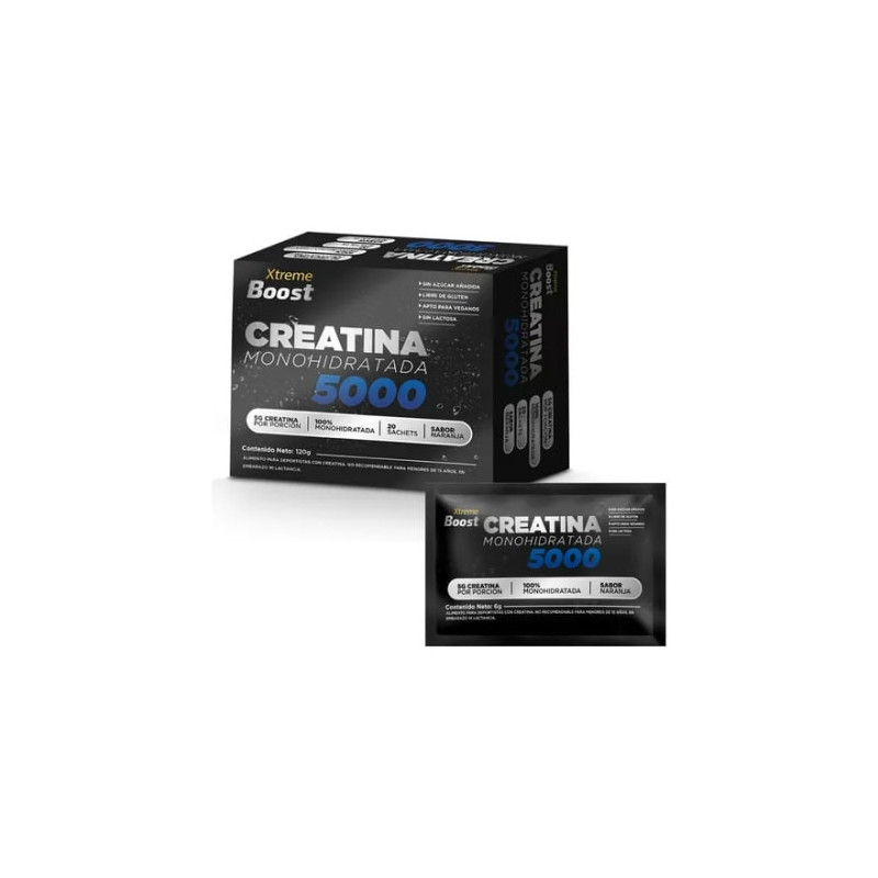 Creatina 5000 20 Sachet 5 Gr Por Porcion Sabor Naranja