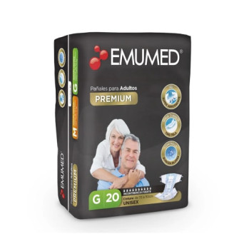 Pañales Para Adulto Premium Talla G 20 Un. Emumed