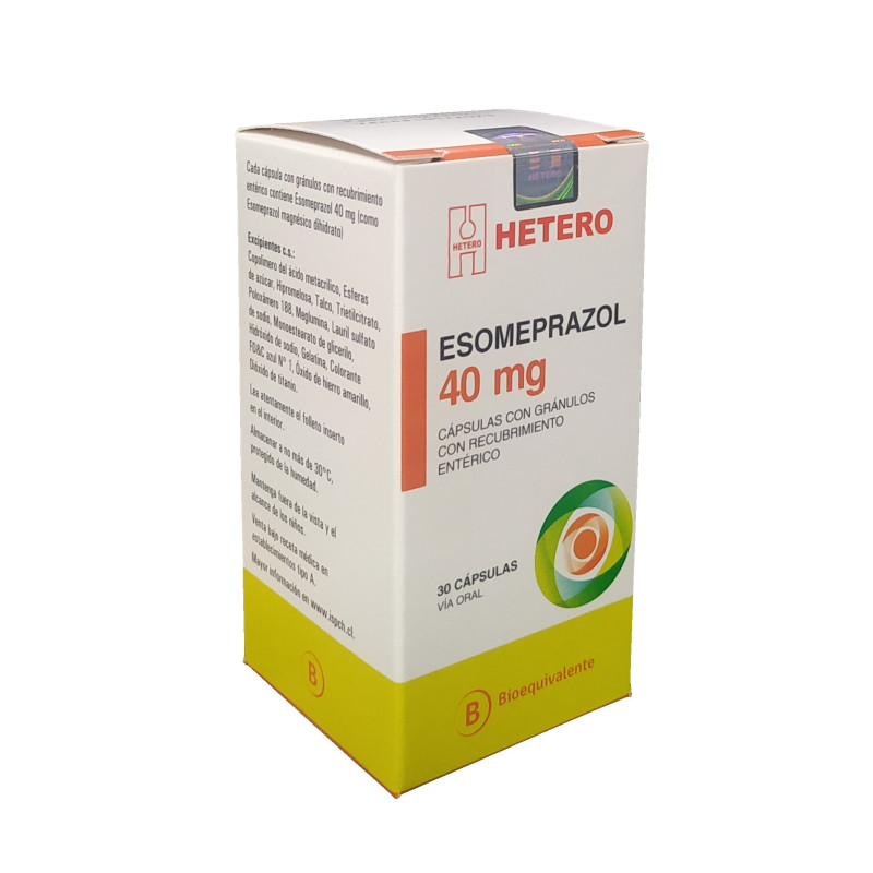 Esomeprazol 40 mg 30 cápsulas Hetero