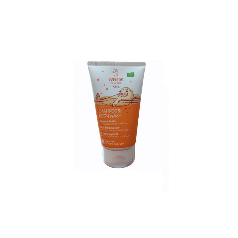 2 En 1 Champú y Gel De Ducha Para Niños Naranja Frutal 150 ml Weleda