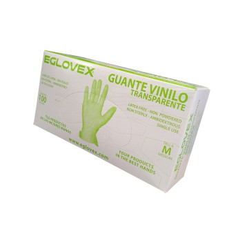 Guante Vinilo Eglovex Talla M 100 Unidades