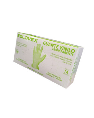 Guante Vinilo Eglovex Talla M 100 Unidades