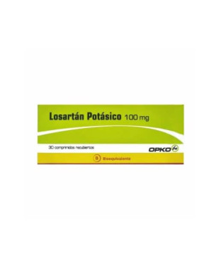Losartan Potasico 100 Mg 30 Comp. Recubiertos Opko