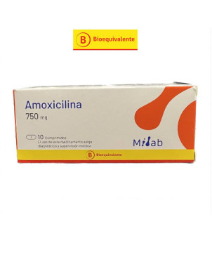 Amoxicilina 750 Mg 10 Comp Lab Milab
