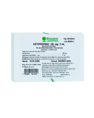 Ketoprofeno 100 mg/2mL 5 ampollas