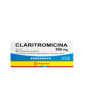 Claritromicina 500 mg 14 Comprimidos Andromaco