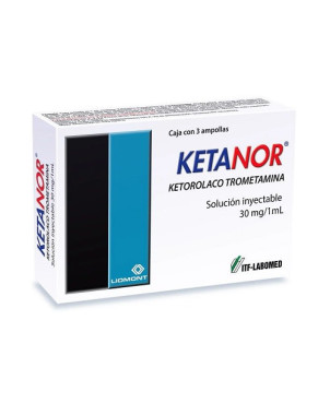 Ketanor ampollas 30 Mg/1mL 3 unidades