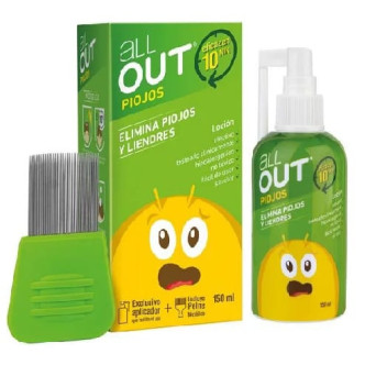 All Out Locion Elimina Piojos y Liendres 150 ml incluye Peine