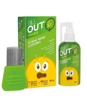 All Out Locion Elimina Piojos y Liendres 150 ml incluye Peine