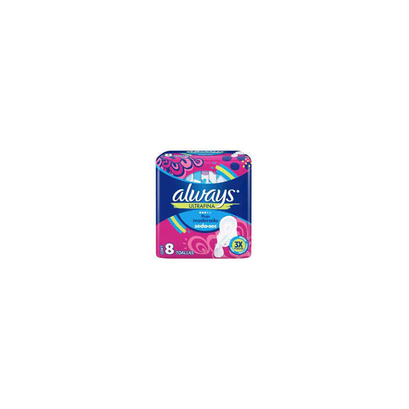 Always Ultrafina Con Alas 8 Unidades Flujo Moderado