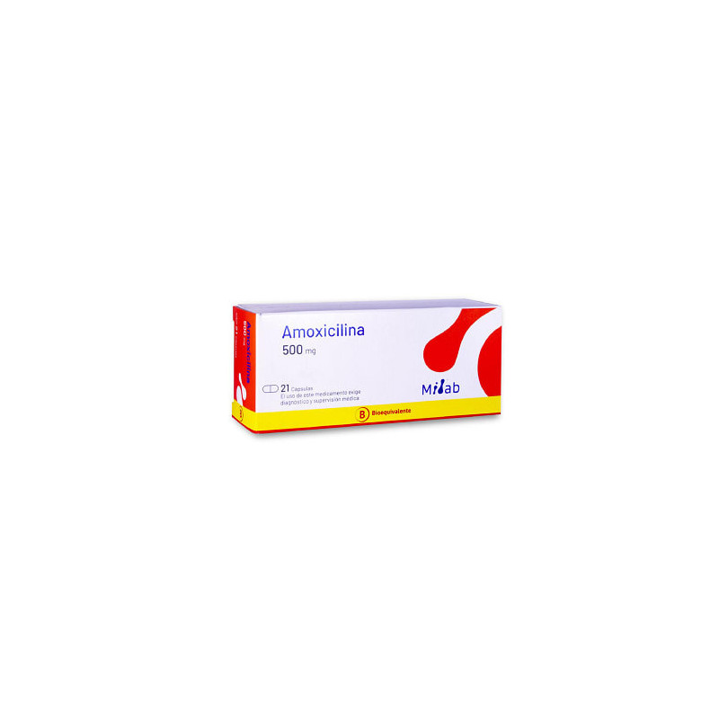 Amoxicilina 500 mg 21 Caps. Laboratorio Milab