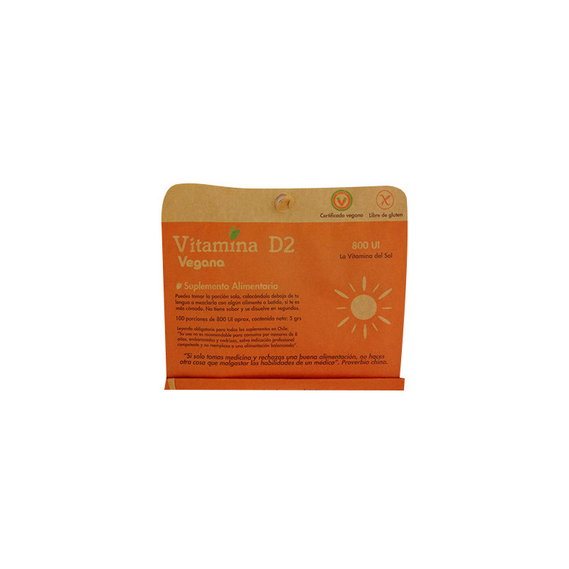 Vitamina D2 Vegana 125 porciones de 800 UI Dulzura Natural