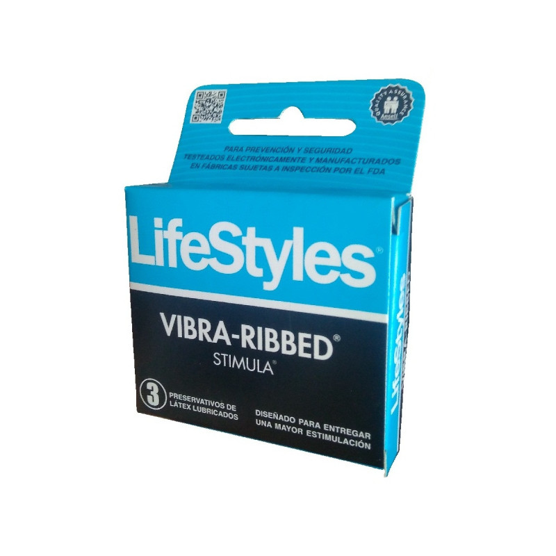 LifeStyles Preservativo Vibra-Ribbed 3 U.
