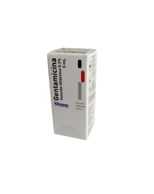 Gentamicina 0.3% solución oftálmica 5 mL  Ascend VENCE 08/2026   STOCK 4