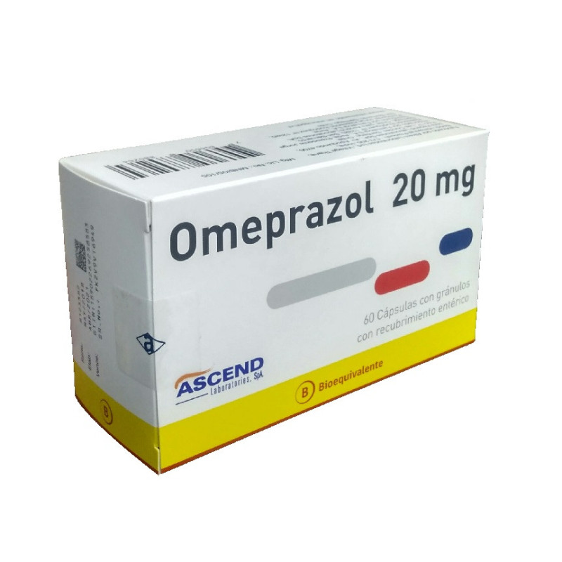 Omeprazol 20 mg. x 60 cap. Lab Ascend