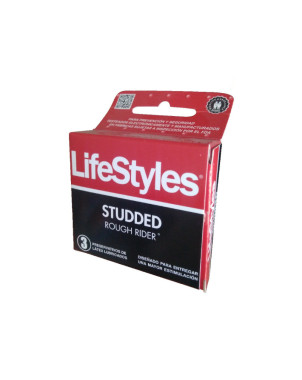 Preservativos Lifesyle Studded Rough Rider 3 Unidades