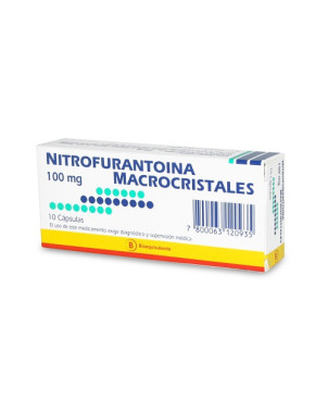 Nitrofurantoina Macrocristales 100 mg 10 cápsulas