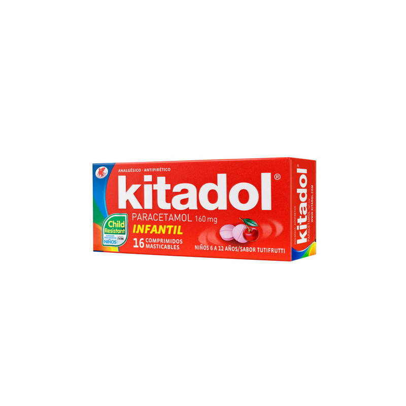 Kitadol Infantil 160 Mg 16 Comp Masticables