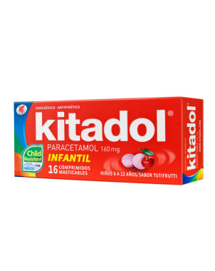 Kitadol Infantil 160 Mg 16 Comp Masticables