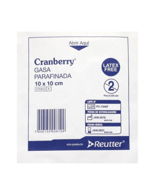 Gasa Parafinada Aposito 10 x 10 cm 1 unidad Reutter